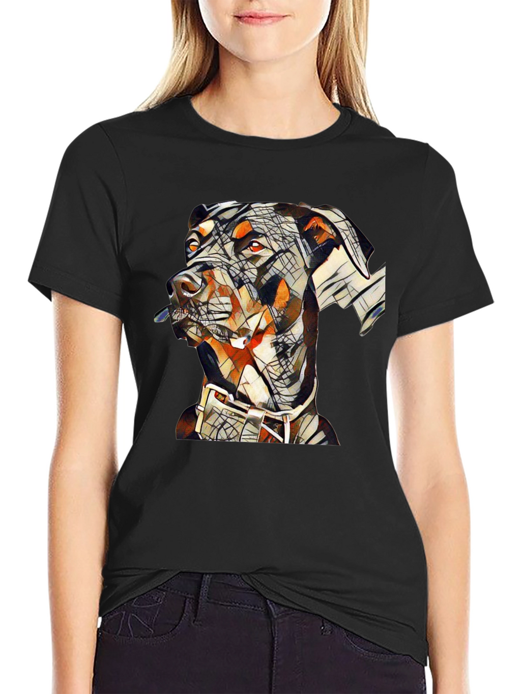 Abstract Doberman Dog Graphic T-Shirt