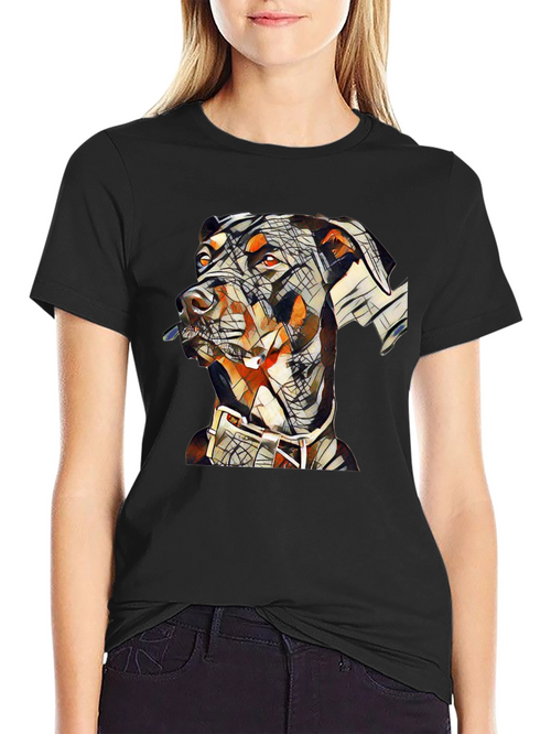 Abstract Doberman Dog Graphic T-Shirt