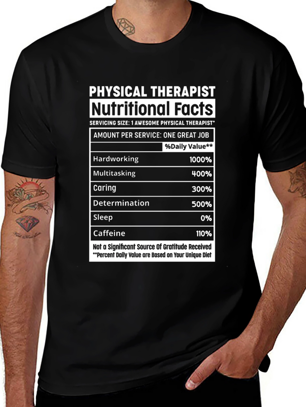 Physical Therapist Nutritional Facts T-Shirt