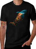 Nature Whale Graphic Black T-Shirt