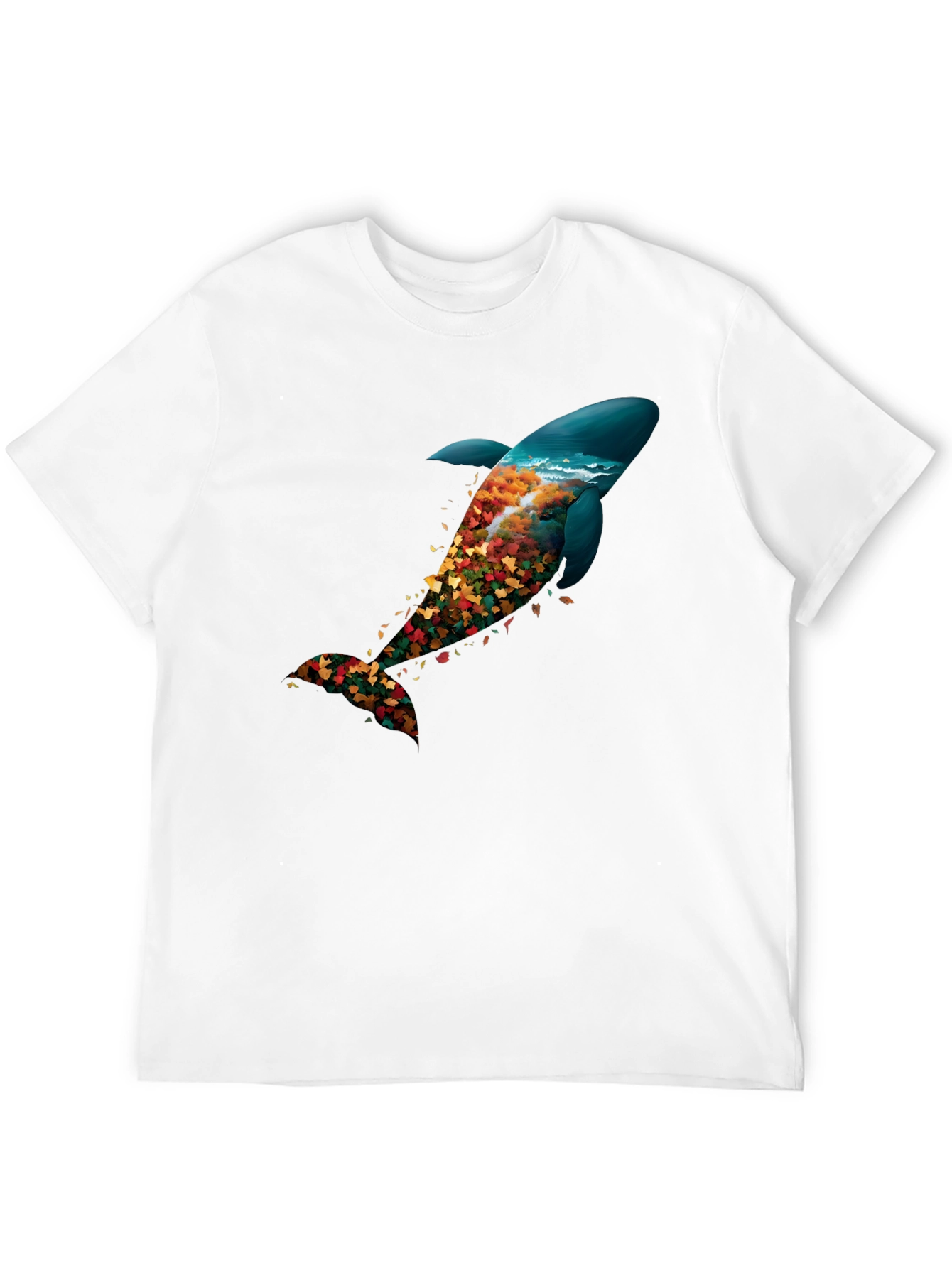 Nature Whale Graphic Black T-Shirt