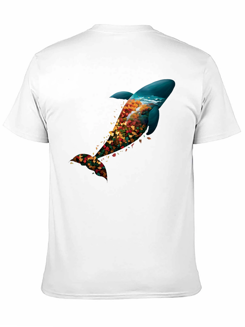 Nature Whale Graphic Black T-Shirt