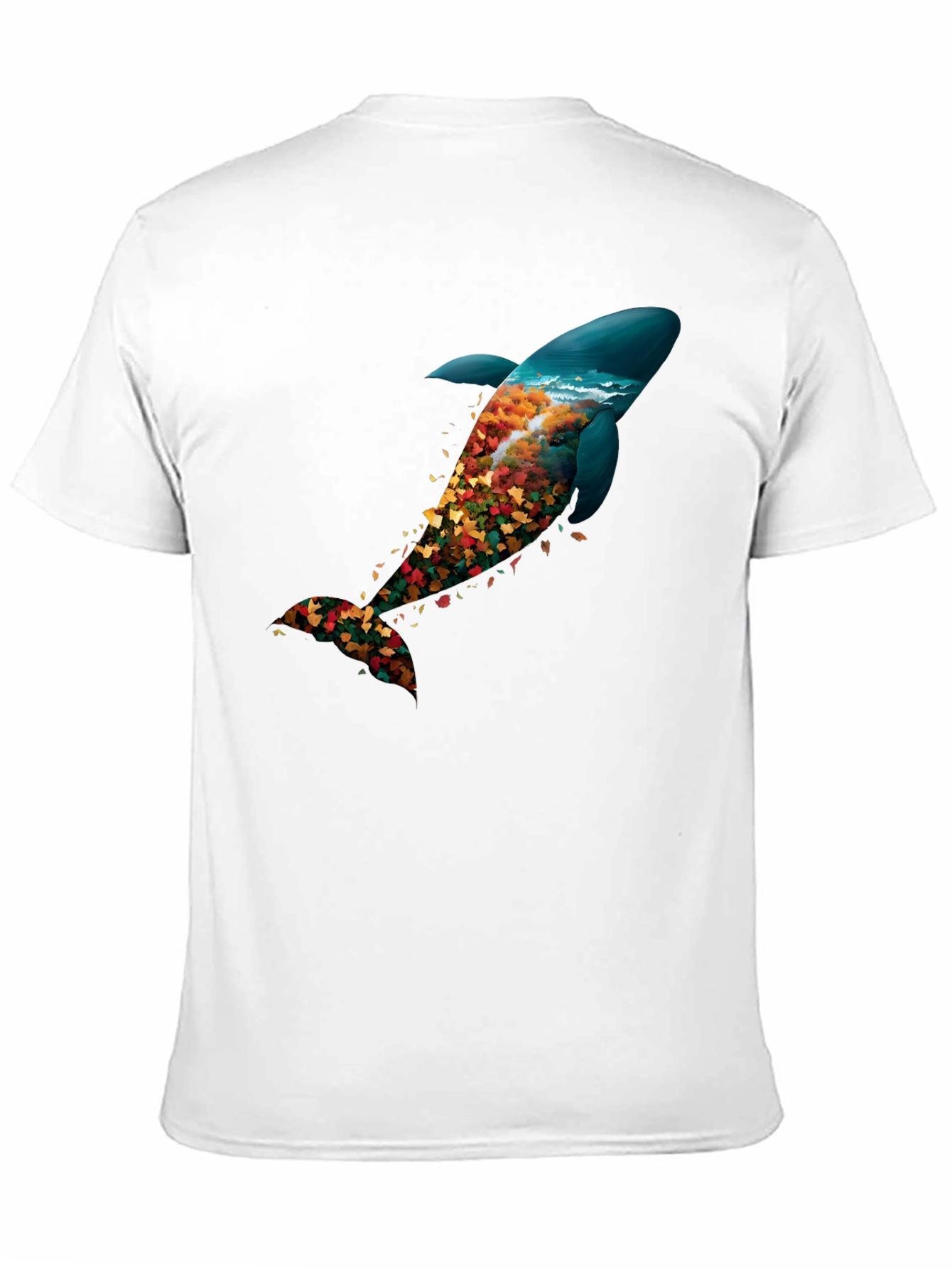 Nature Whale Graphic Black T-Shirt