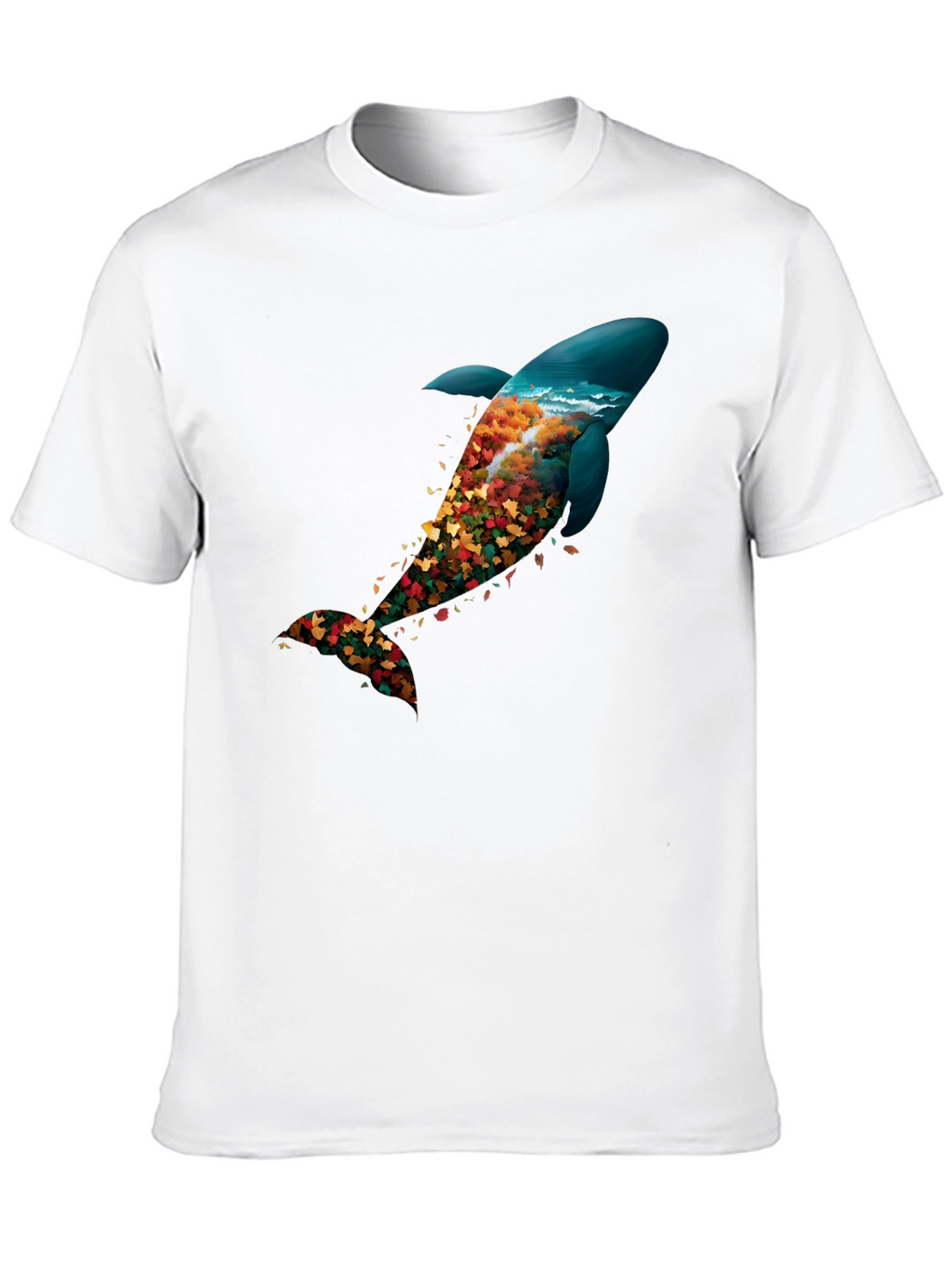 Nature Whale Graphic Black T-Shirt