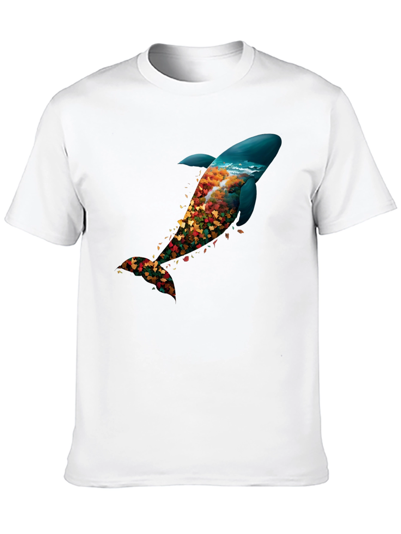 Nature Whale Graphic Black T-Shirt