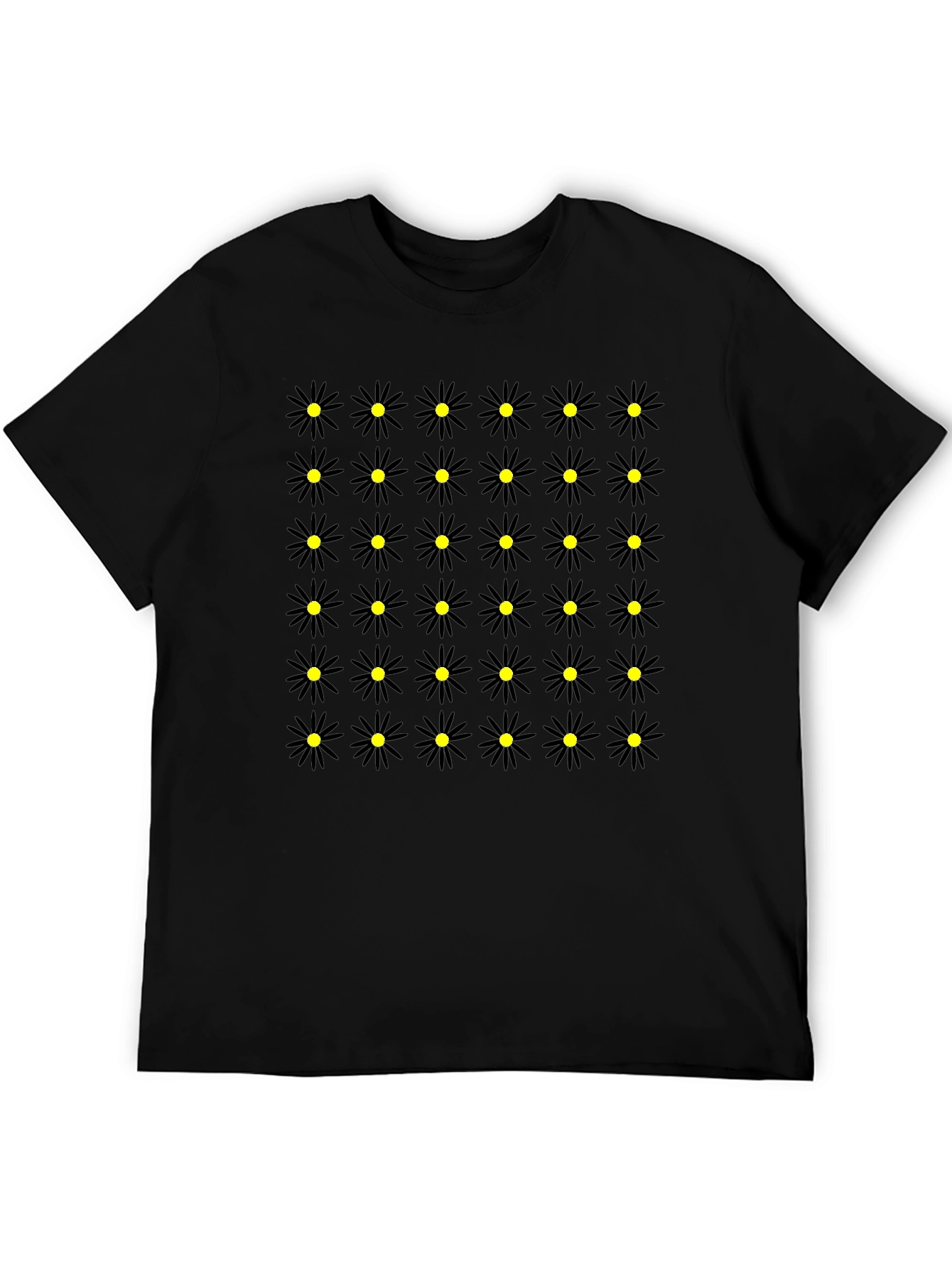 Black Daisy Pattern Tee