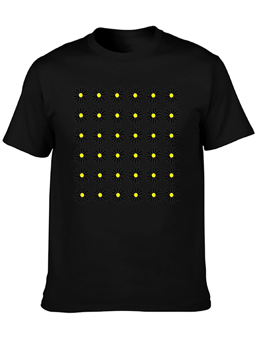 Black Daisy Pattern Tee