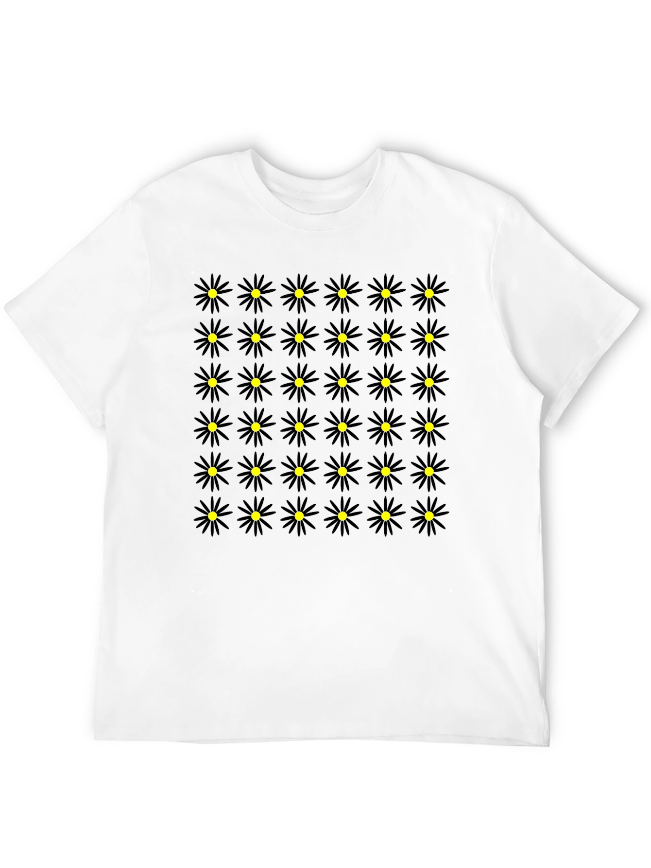 Black Daisy Pattern Tee