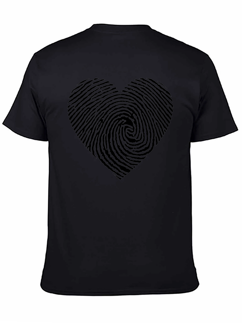 Fingerprint Heart Black T-Shirt