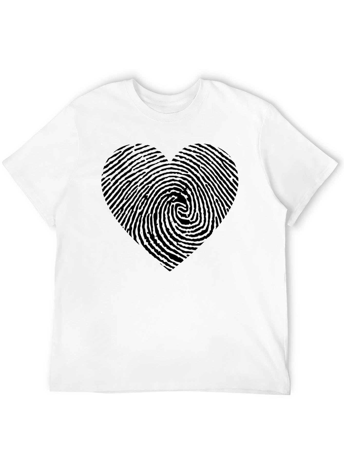 Fingerprint Heart Black T-Shirt