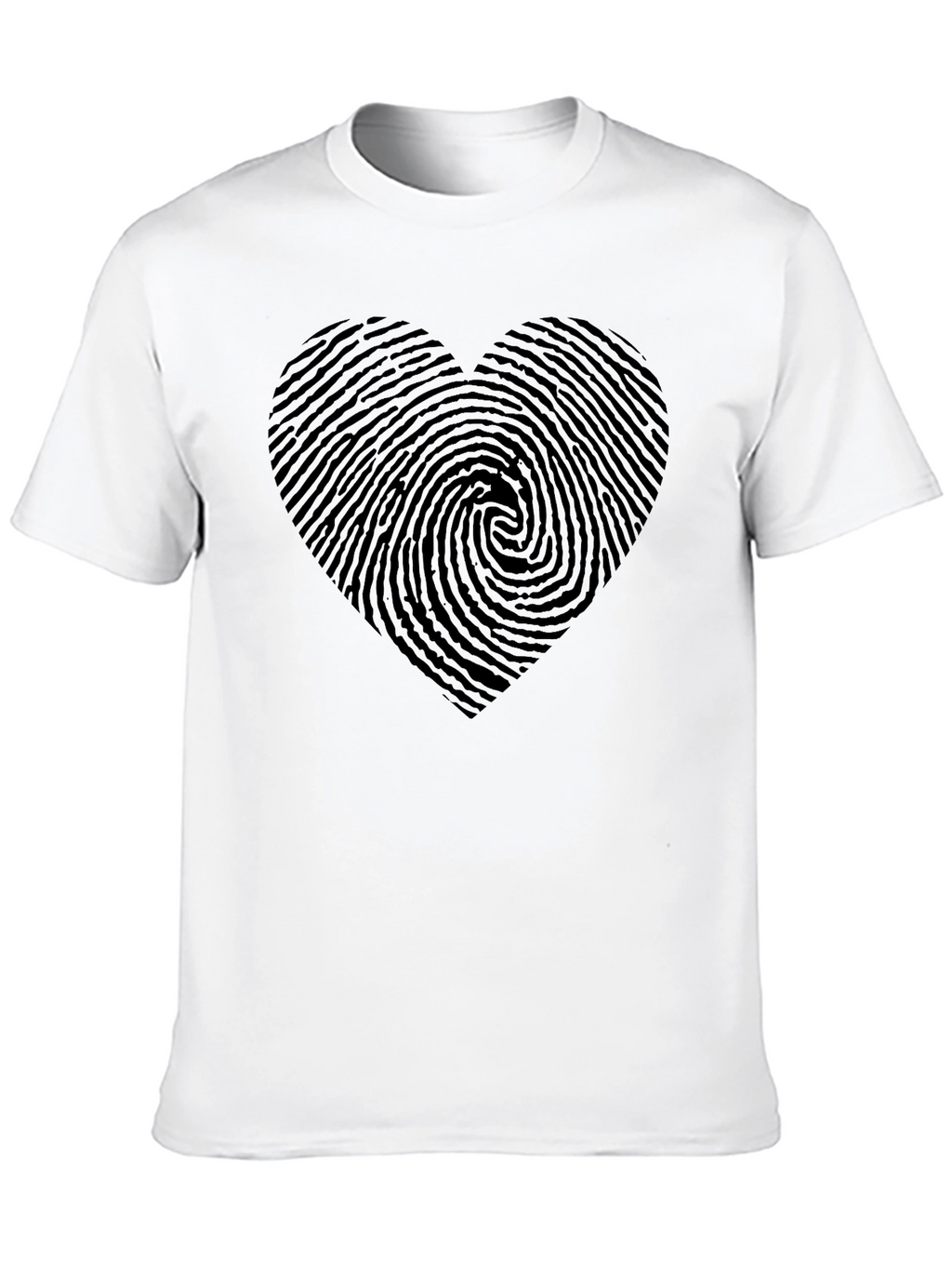 Fingerprint Heart Black T-Shirt