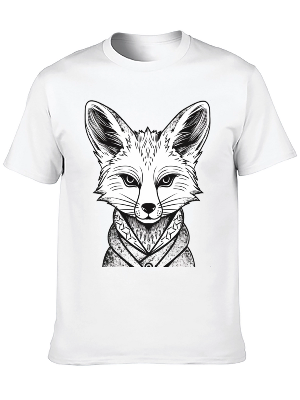 Fox Graphic Tee - Stylish Animal Design Black T-Shirt