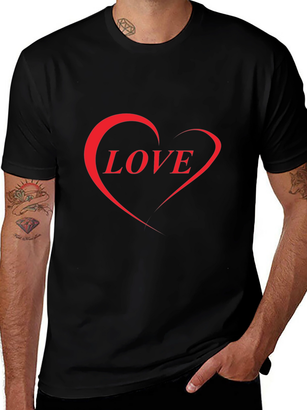 Love Heart Graphic Black T-Shirt - Stylish Casual Wear