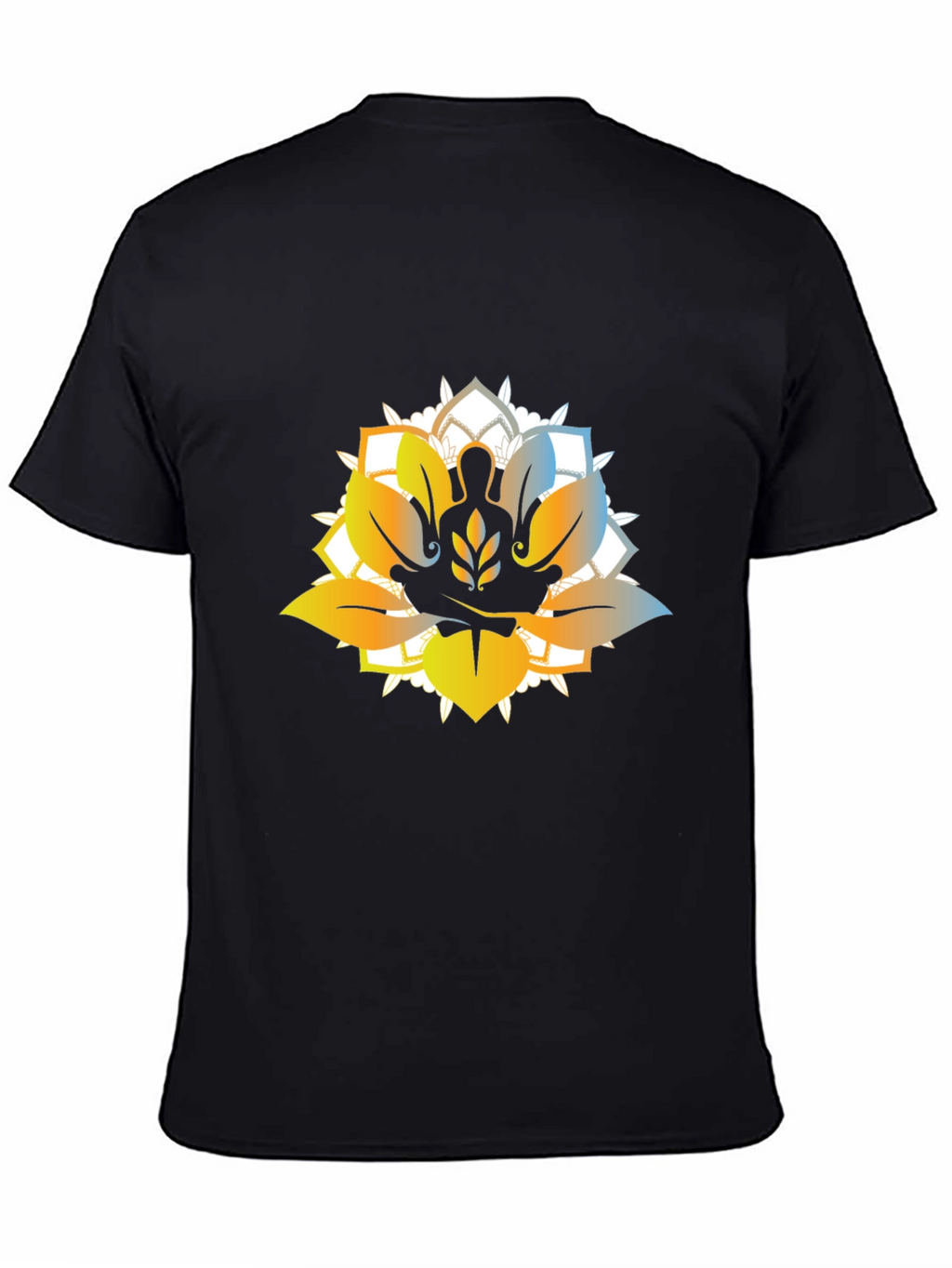 Lotus Meditation Graphic T-Shirt - Black