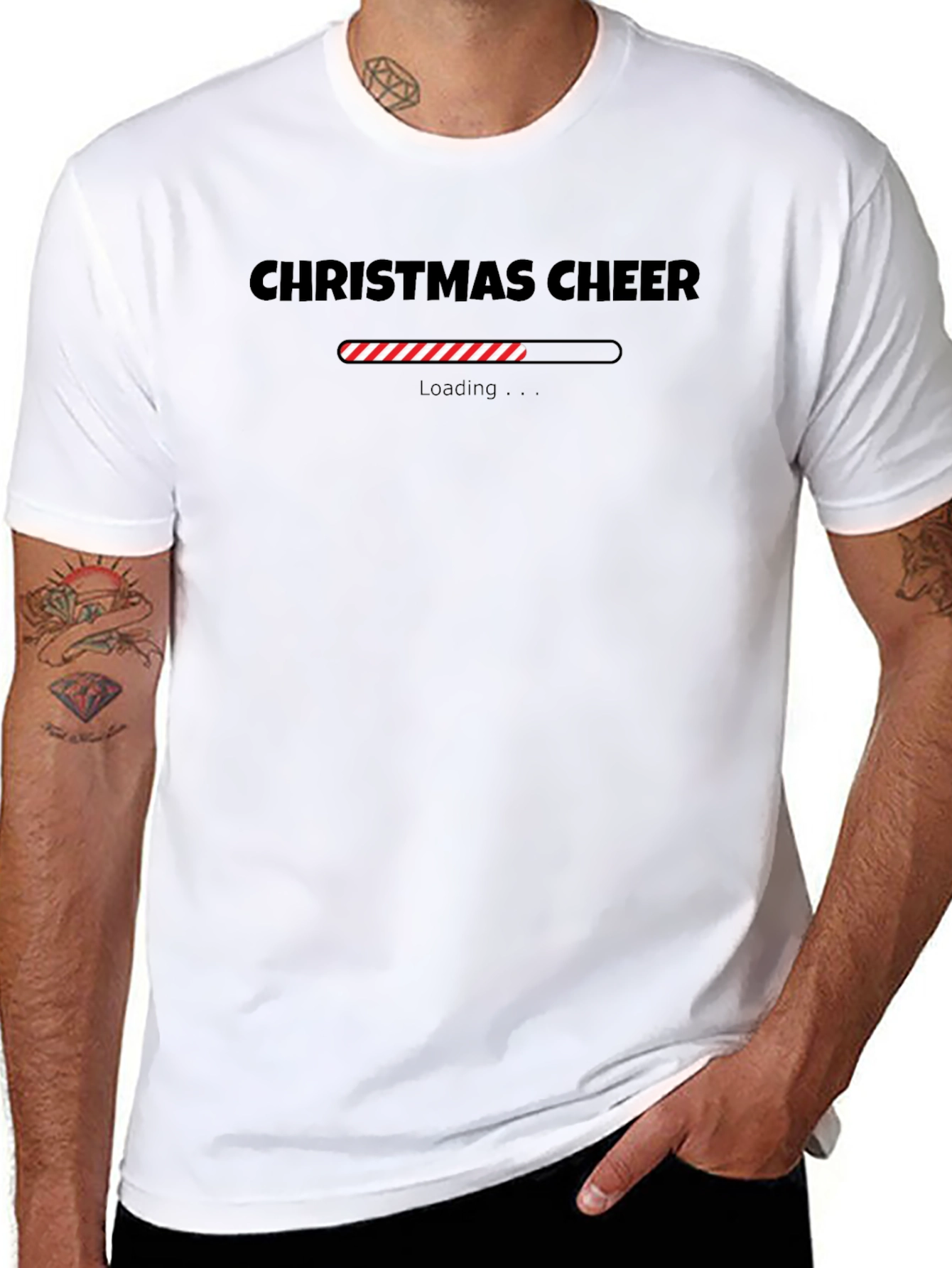 Christmas Cheer Loading Black T-Shirt