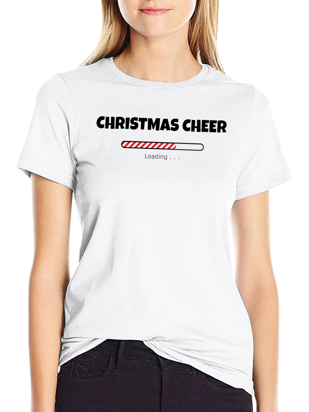 Christmas Cheer Loading Black T-Shirt