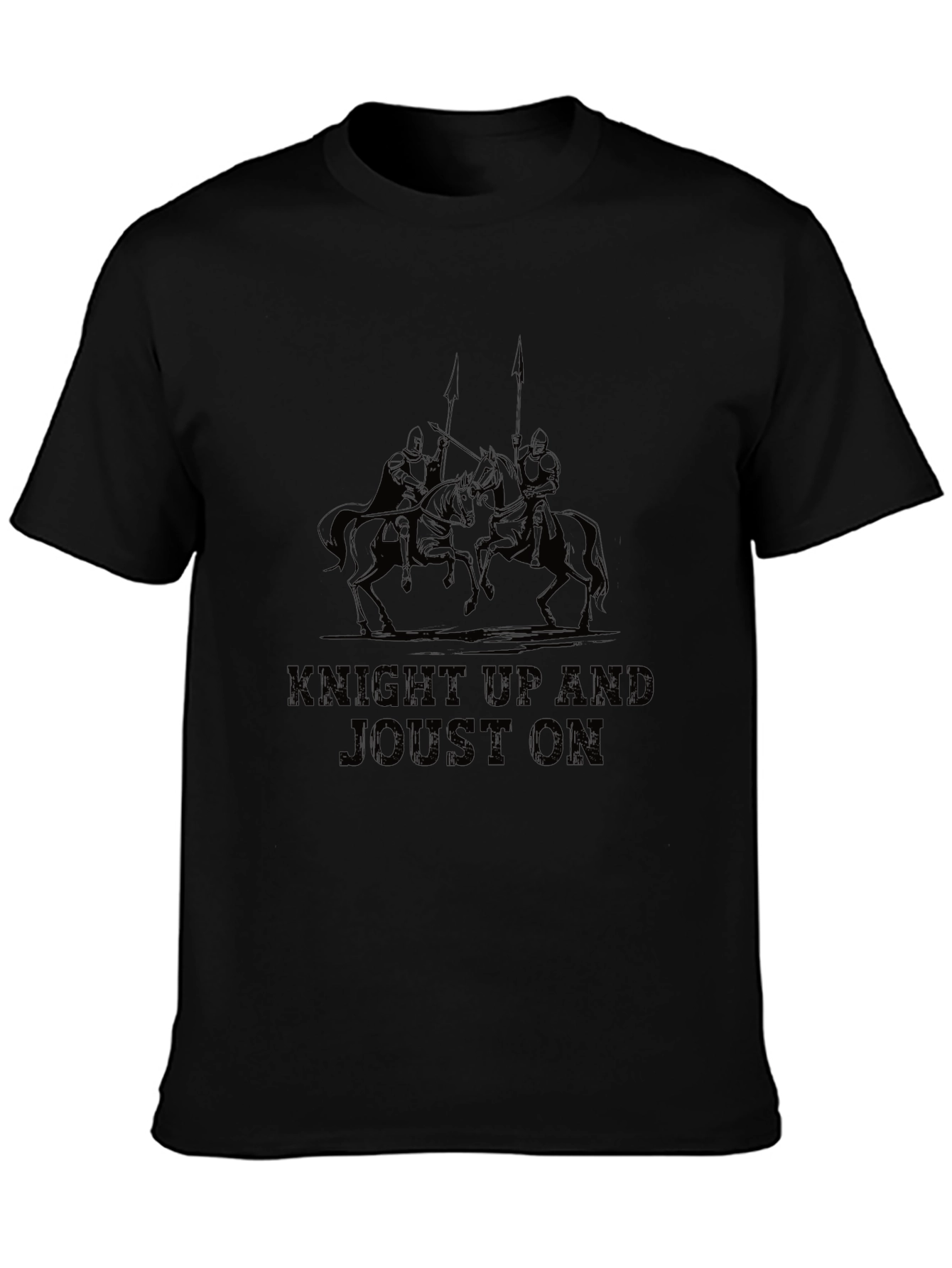 Knight Up and Joust On Black Graphic T-Shirt
