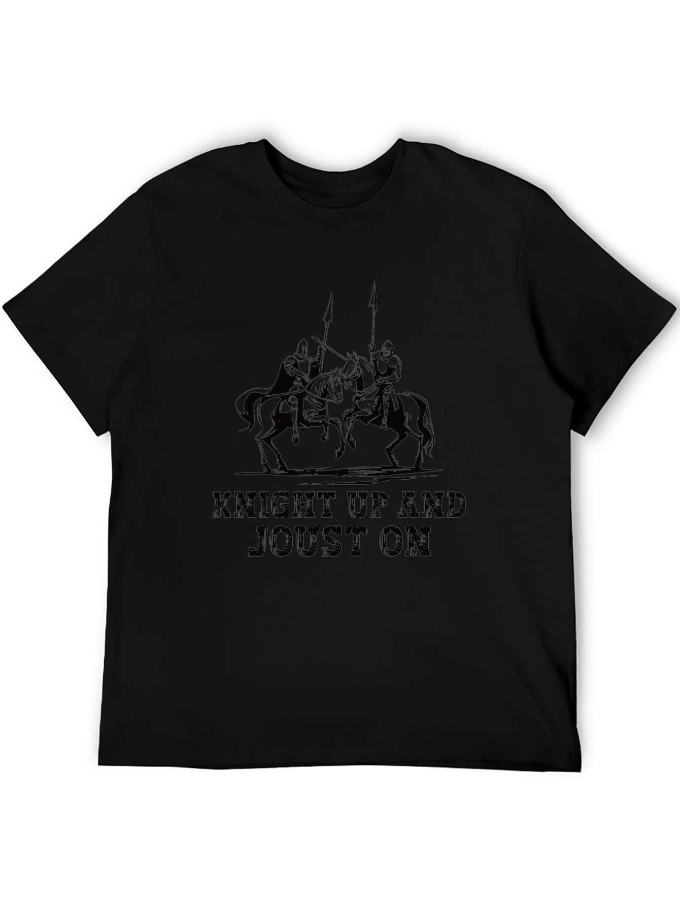 Knight Up and Joust On Black Graphic T-Shirt