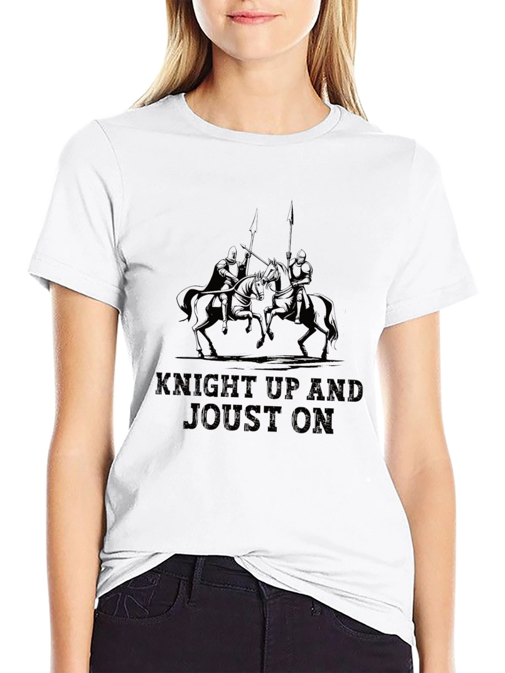 Knight Up and Joust On Black Graphic T-Shirt