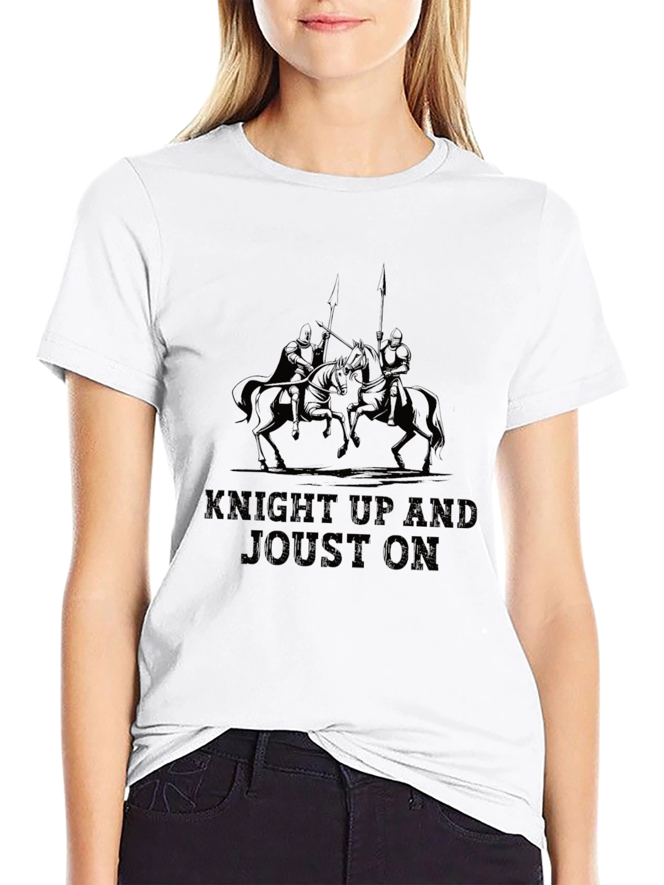 Knight Up and Joust On Black Graphic T-Shirt