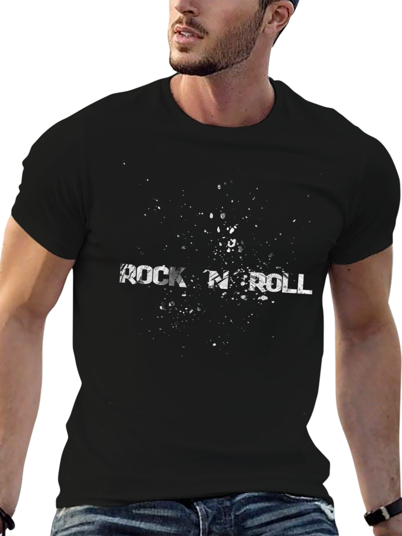 Rock N Roll Graphic Black T-Shirt