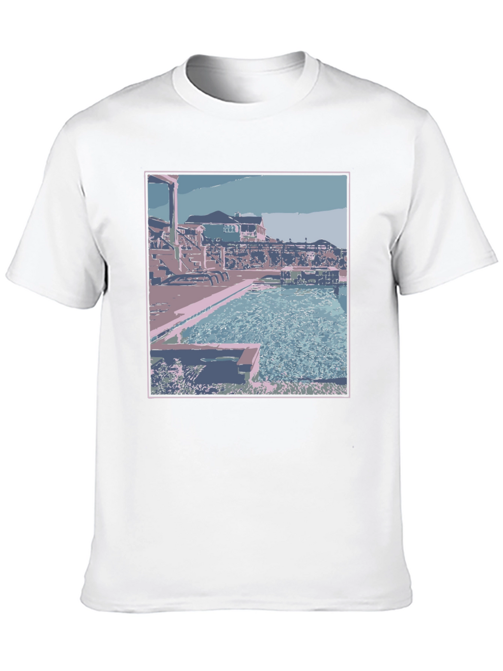 Poolside Paradise Graphic Tee - Black