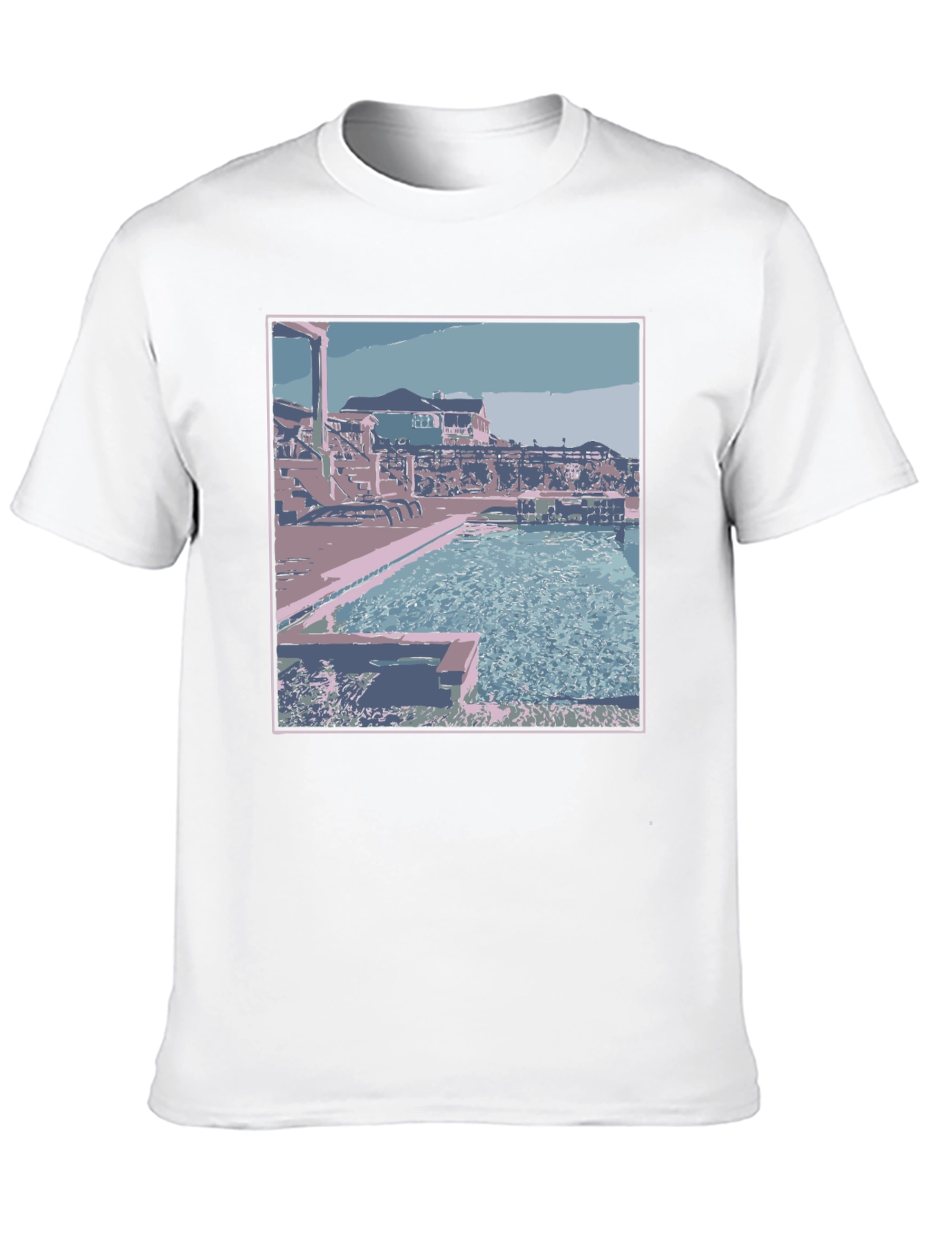 Poolside Paradise Graphic Tee - Black