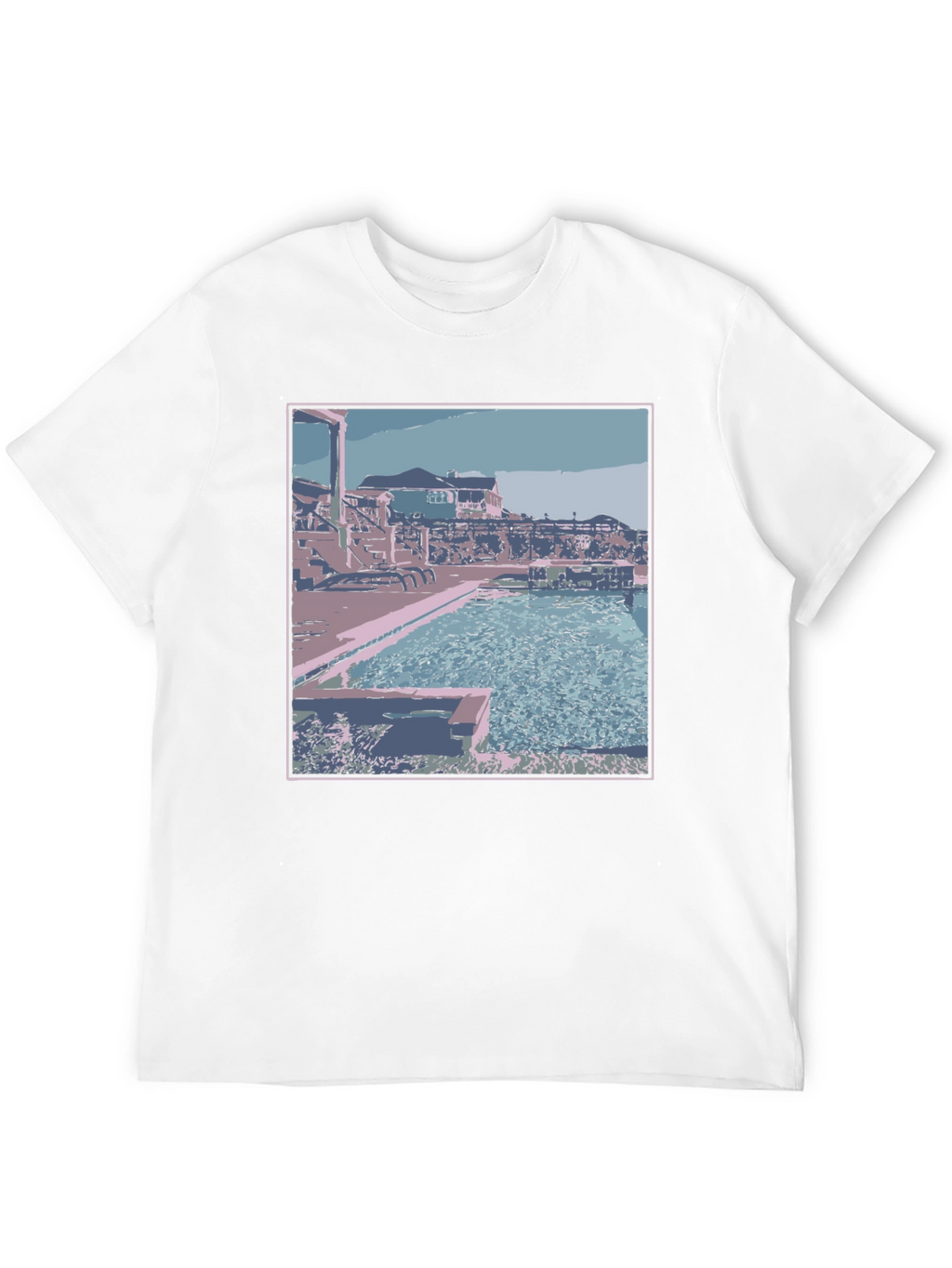 Poolside Paradise Graphic Tee - Black
