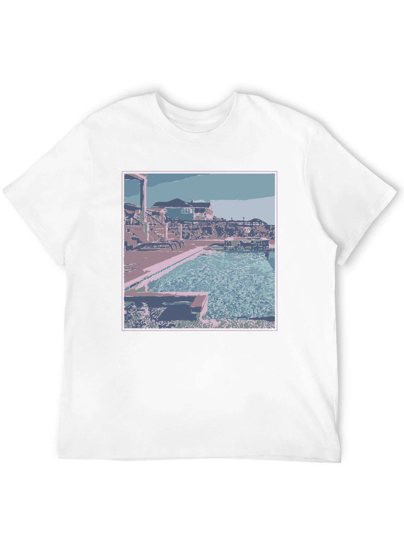 Poolside Paradise Graphic Tee - Black