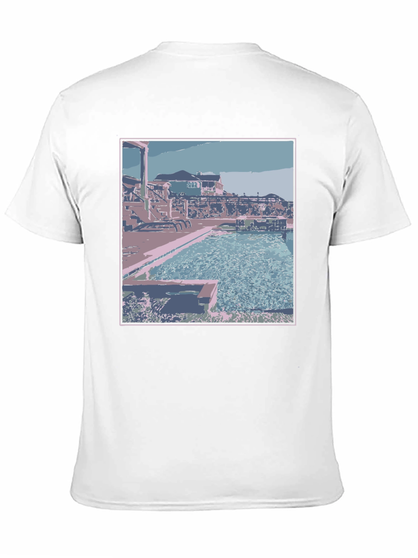 Poolside Paradise Graphic Tee - Black