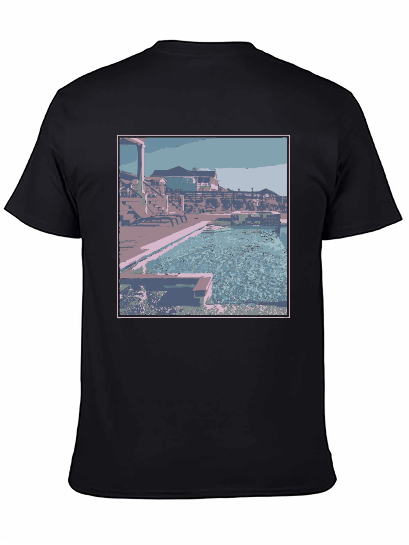 Poolside Paradise Graphic Tee - Black