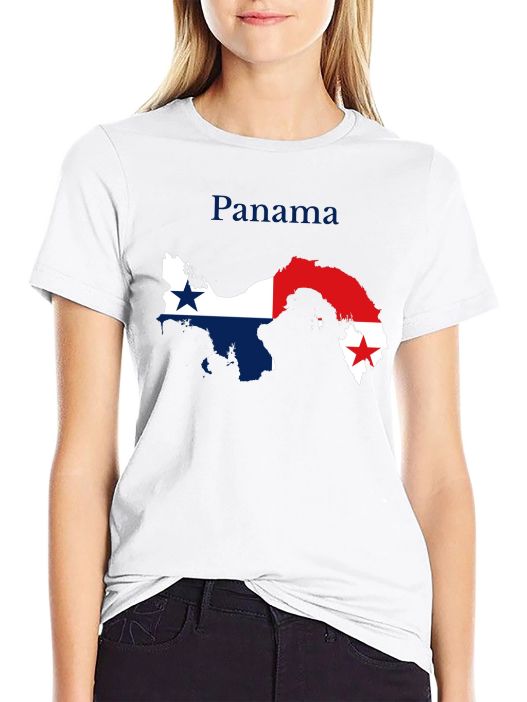 Panama Flag Map T-Shirt - Black Crew Neck Tee