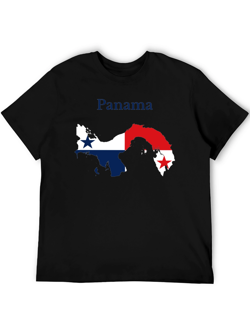 Panama Flag Map T-Shirt - Black Crew Neck Tee