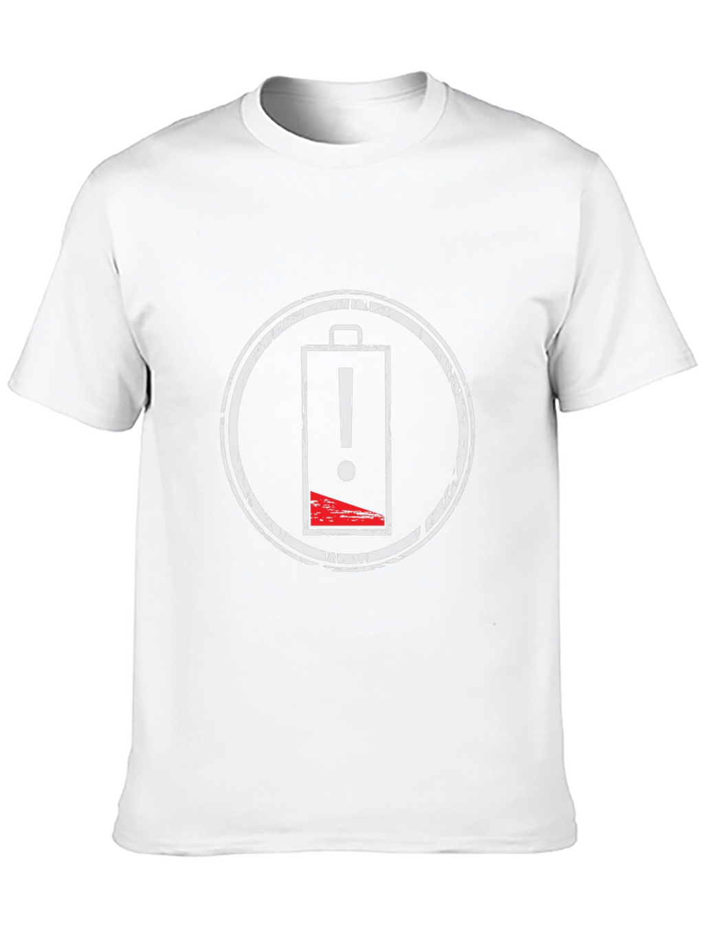 Low Battery Warning Black T-Shirt - Distressed Graphic Tee