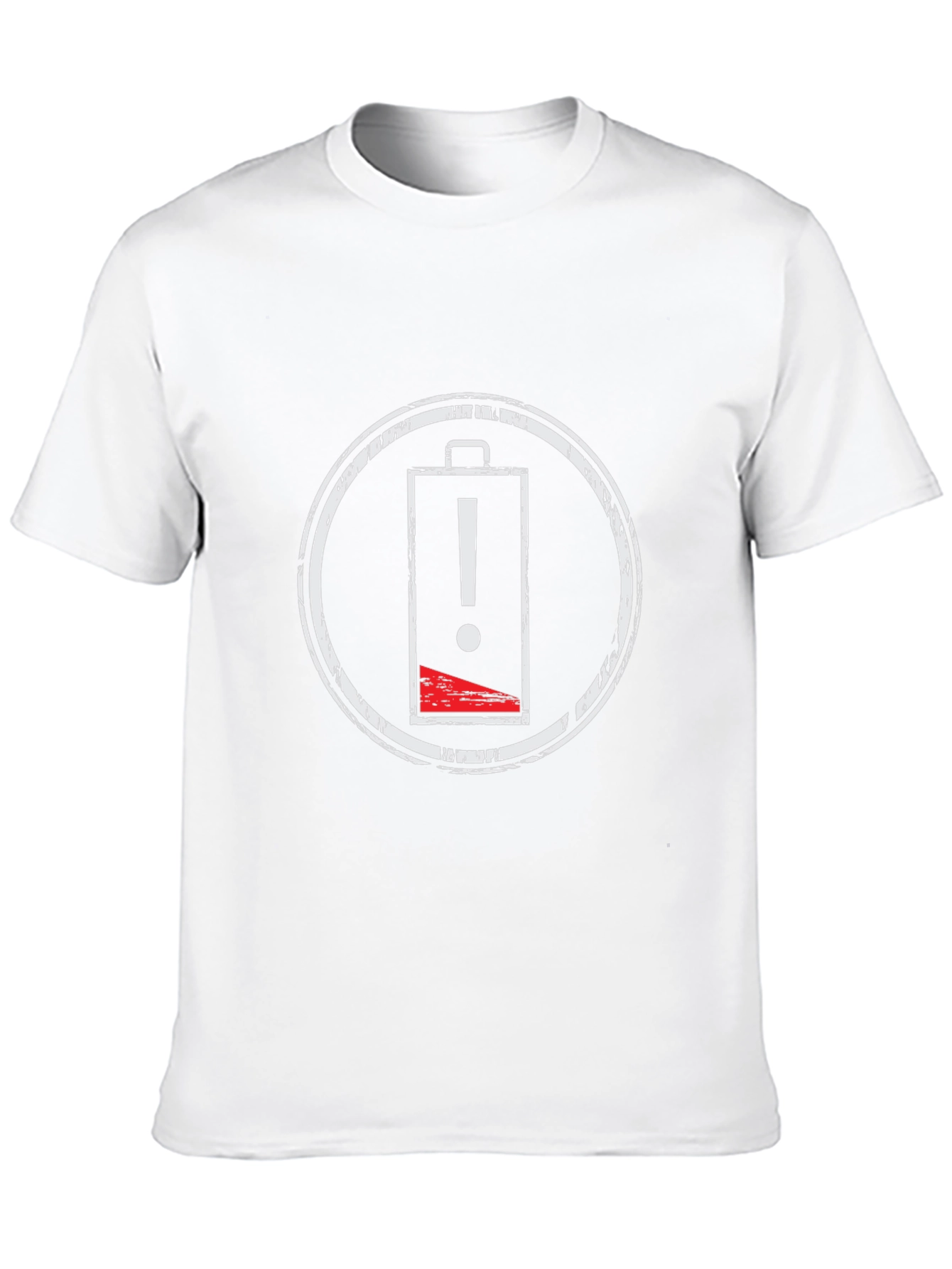 Low Battery Warning Black T-Shirt - Distressed Graphic Tee