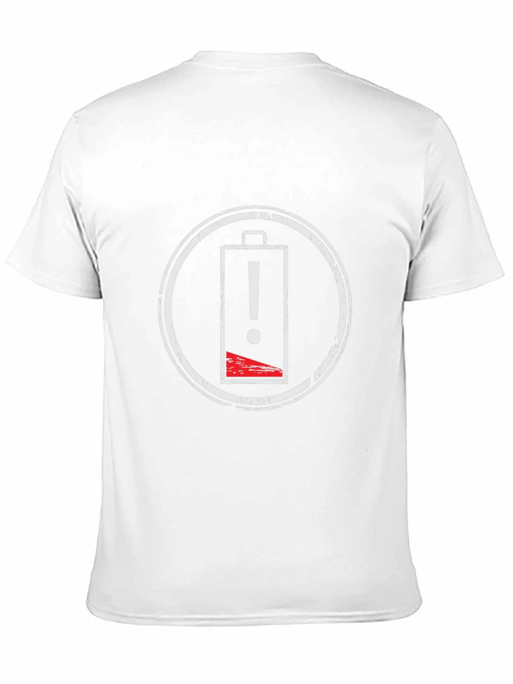 Low Battery Warning Black T-Shirt - Distressed Graphic Tee