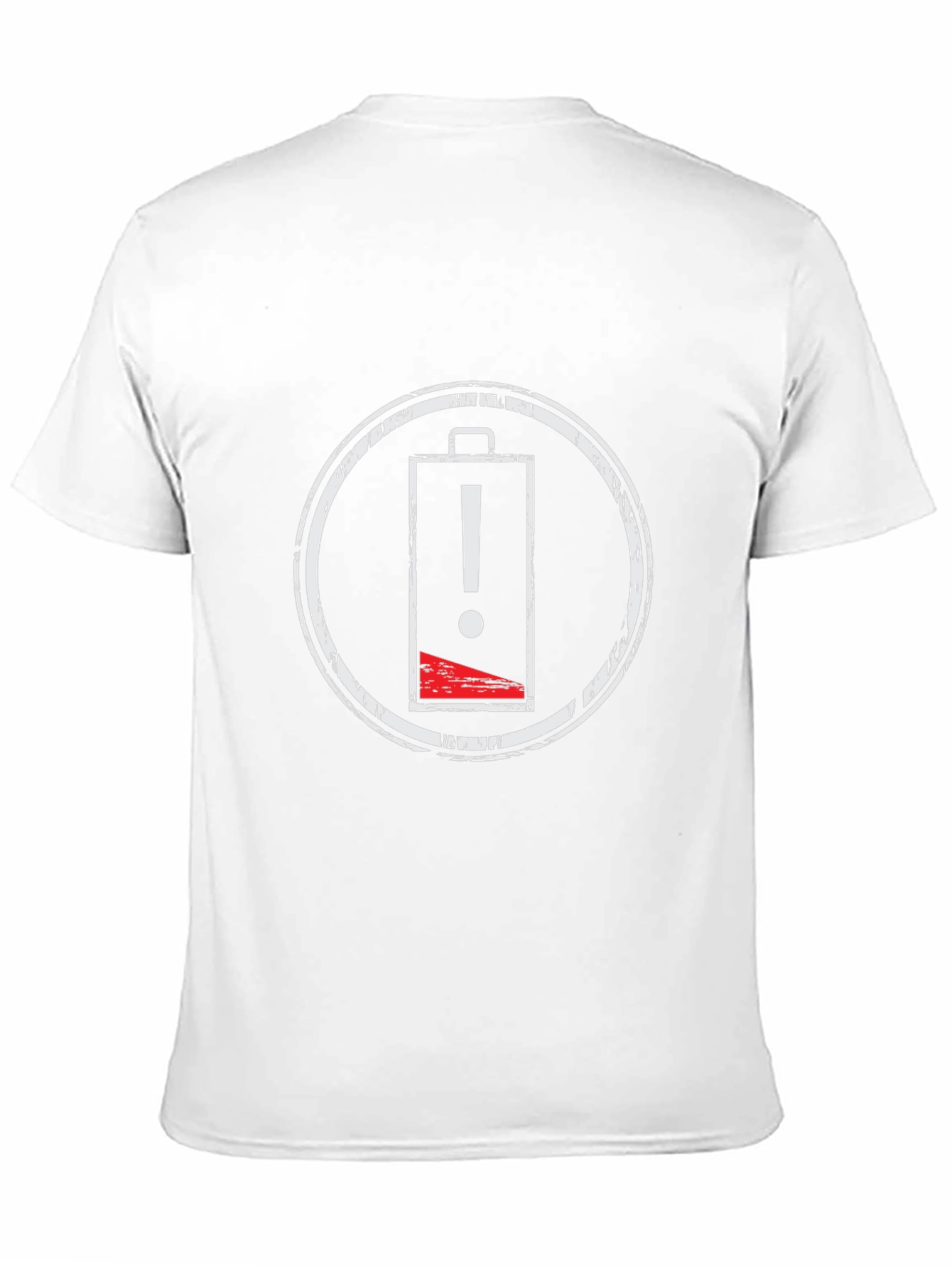 Low Battery Warning Black T-Shirt - Distressed Graphic Tee