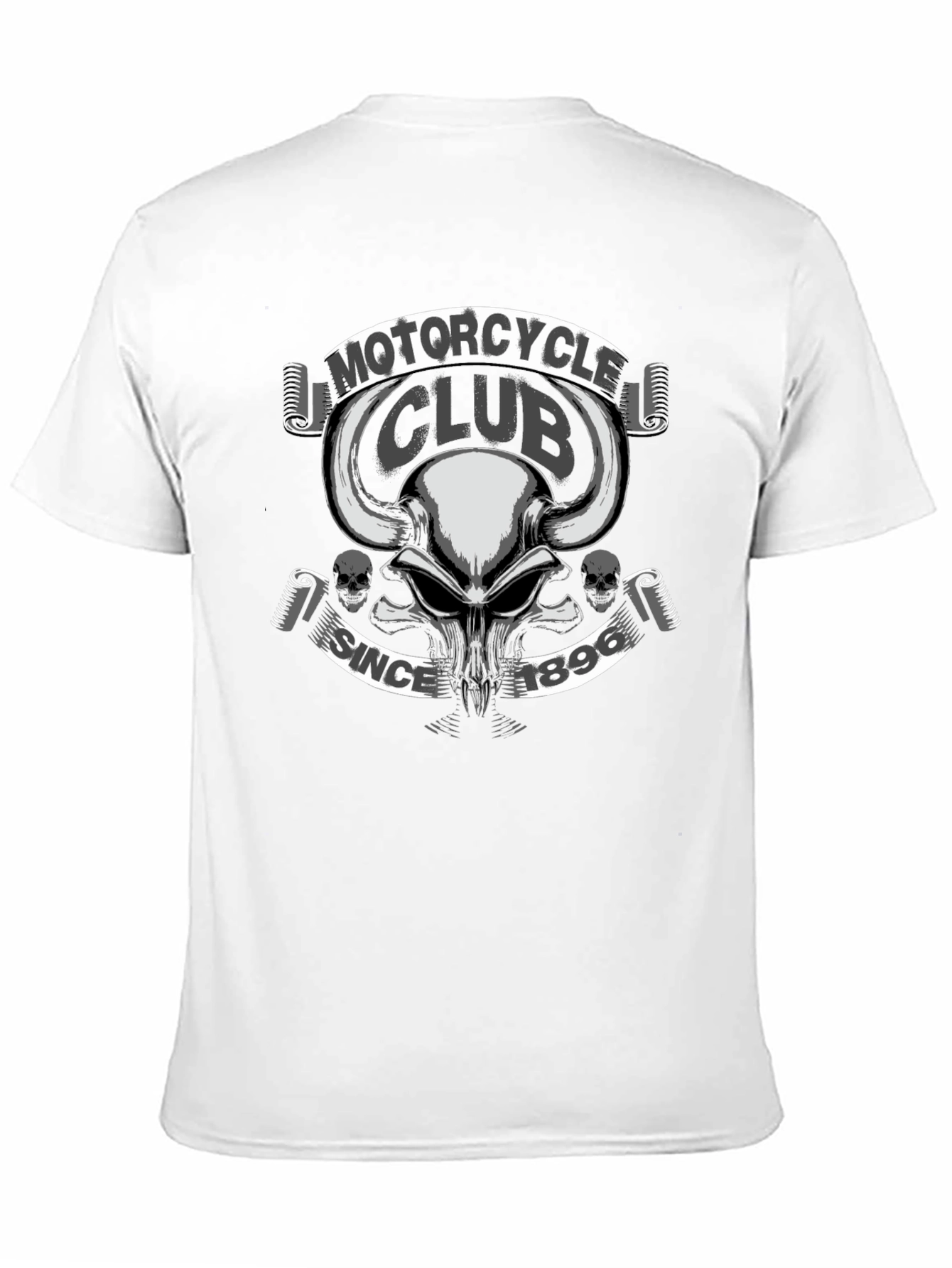 Motorcycle Club Skull Graphic T-Shirt