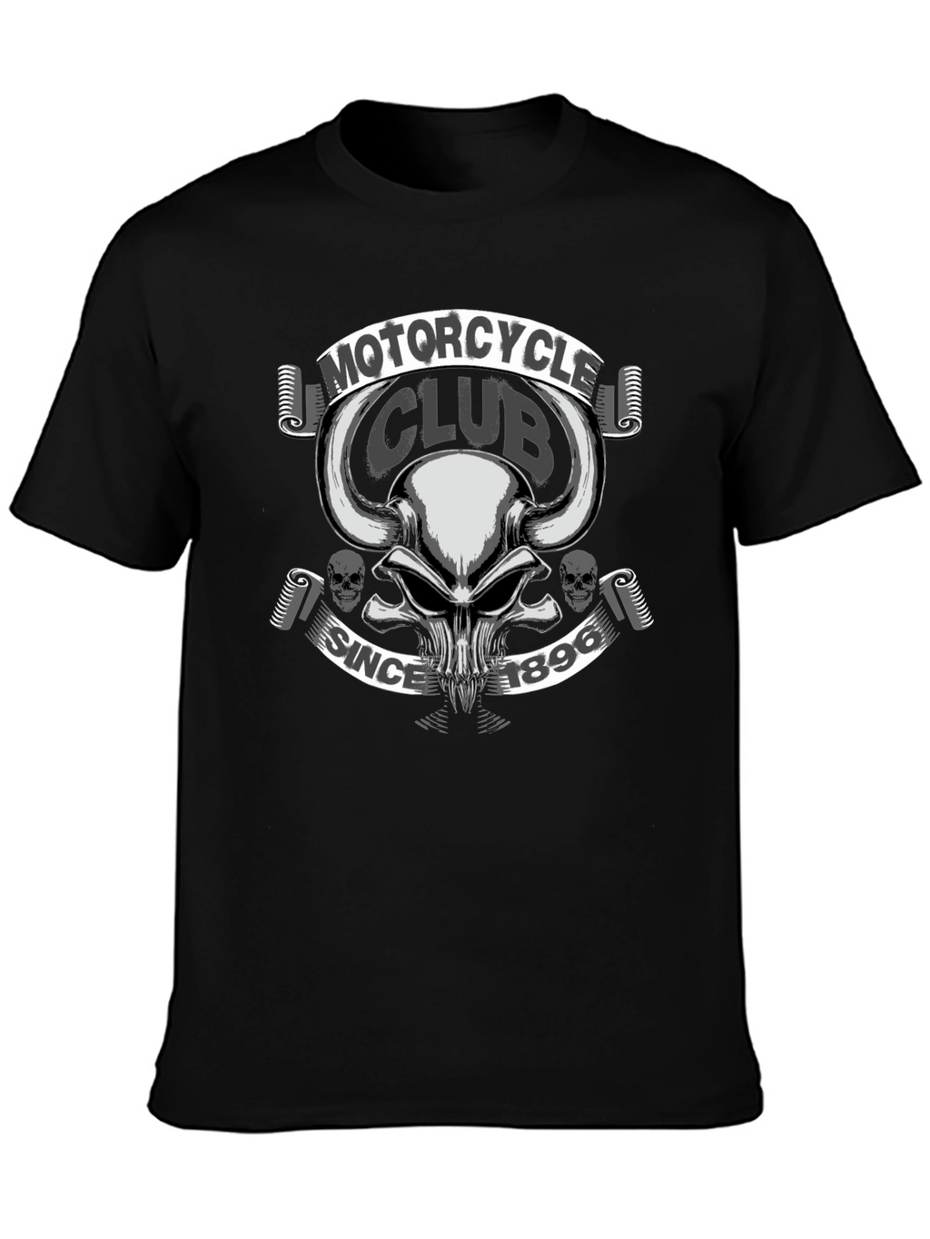 Motorcycle Club Skull Graphic T-Shirt