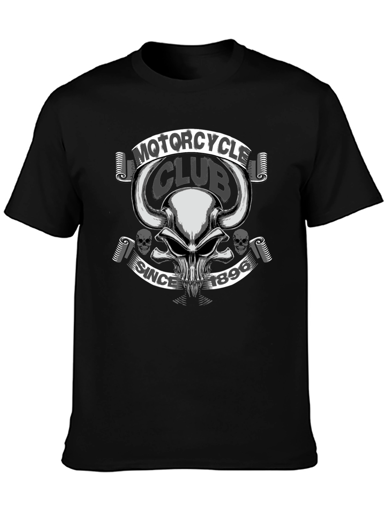Motorcycle Club Skull Graphic T-Shirt