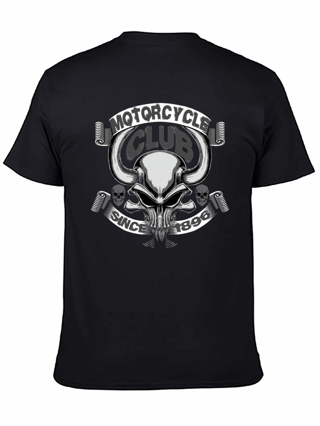 Motorcycle Club Skull Graphic T-Shirt