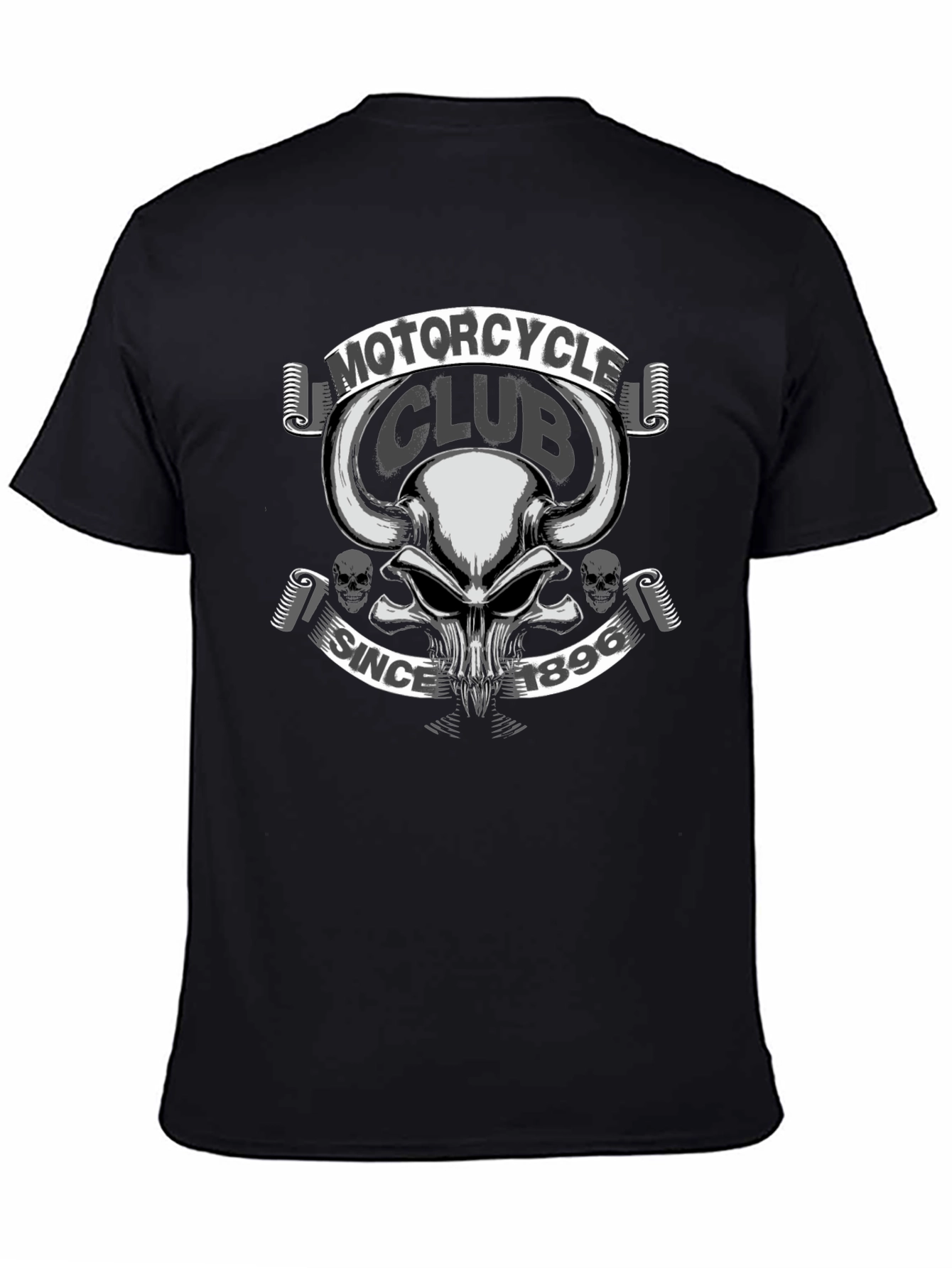 Motorcycle Club Skull Graphic T-Shirt