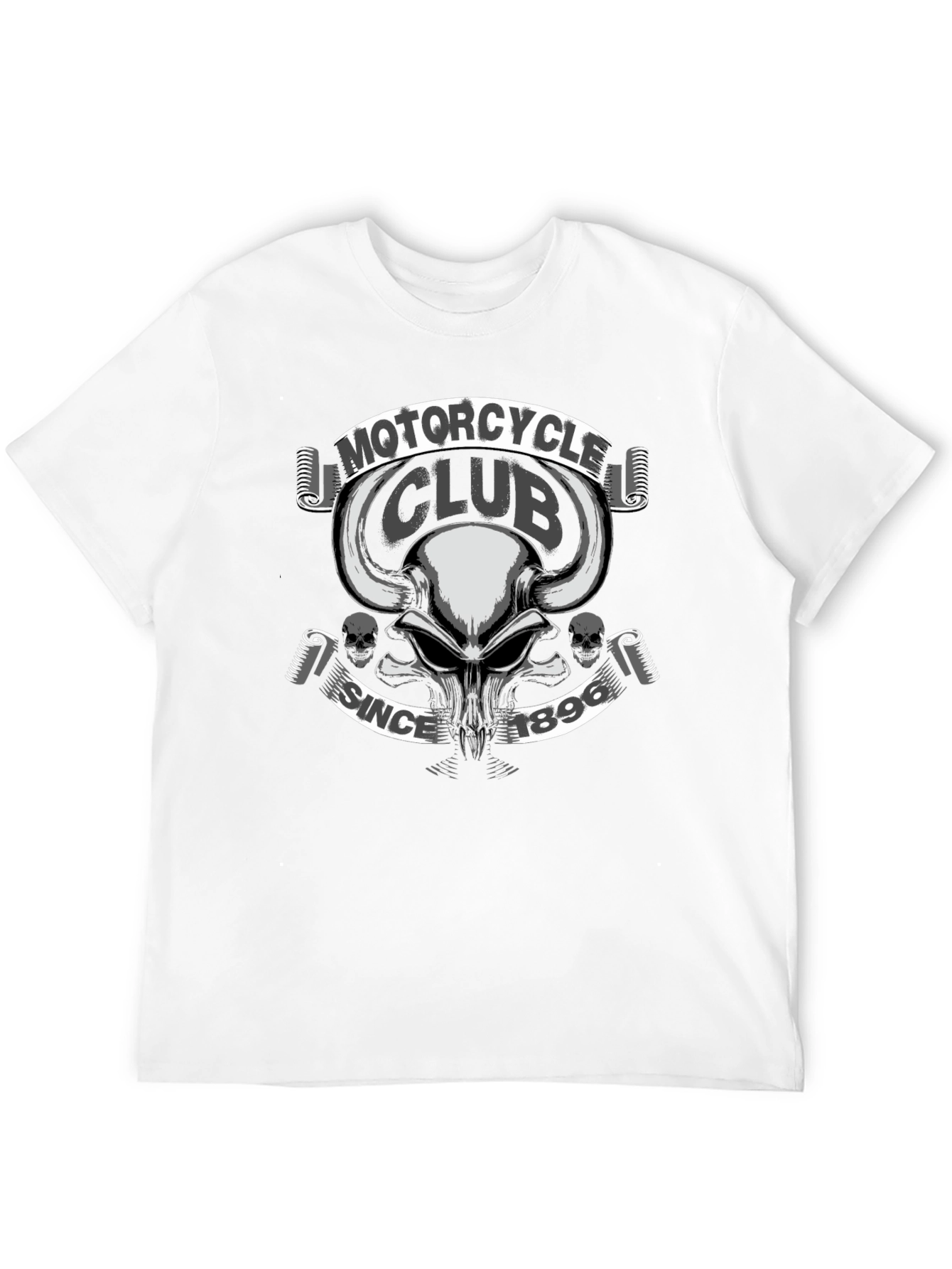 Motorcycle Club Skull Graphic T-Shirt