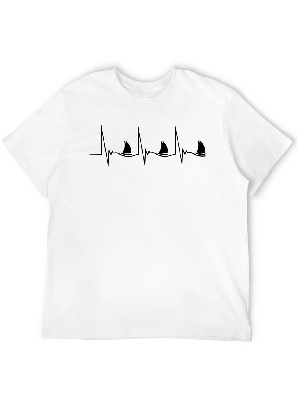 Shark Heartbeat Black T-Shirt - Unique Graphic Tee