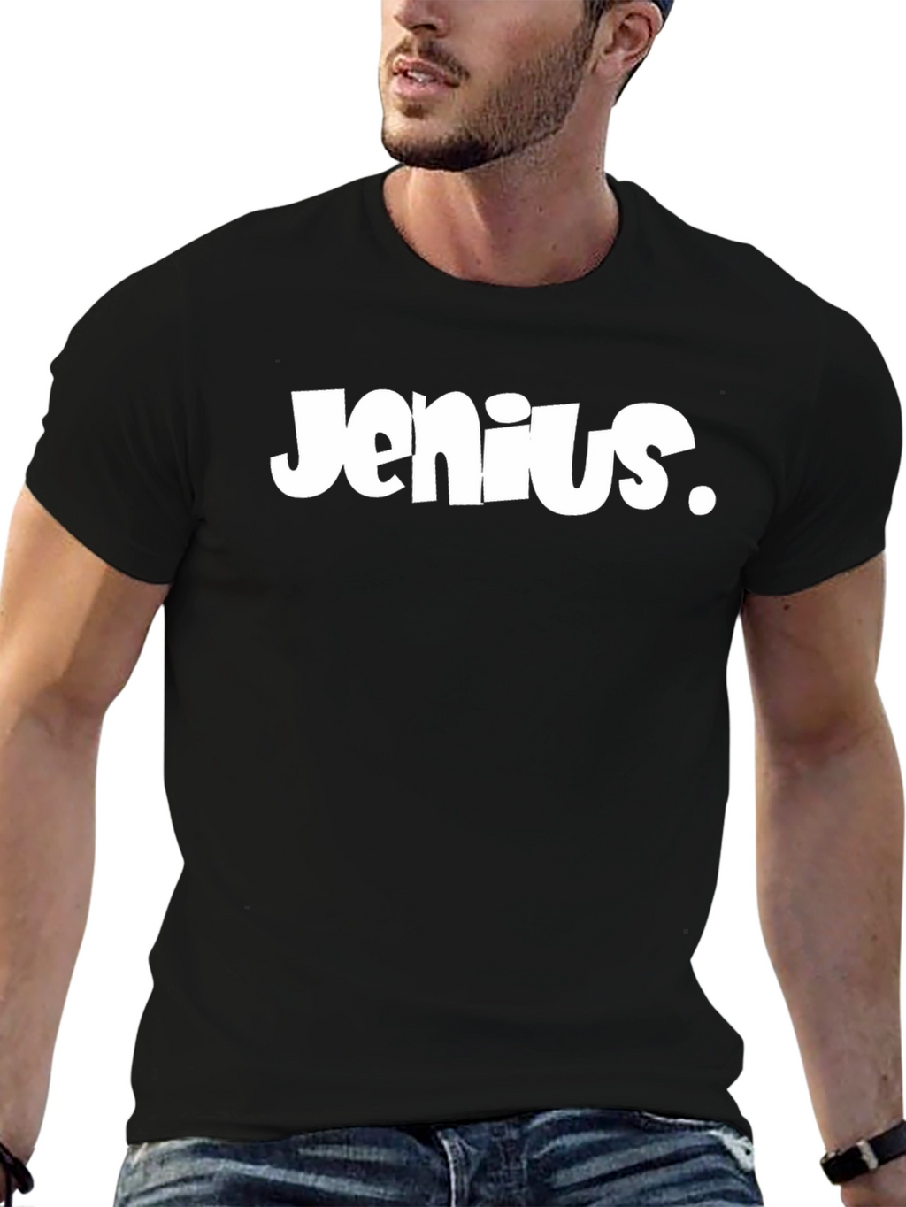 Jenius Graphic Tee - Black Cotton Blend