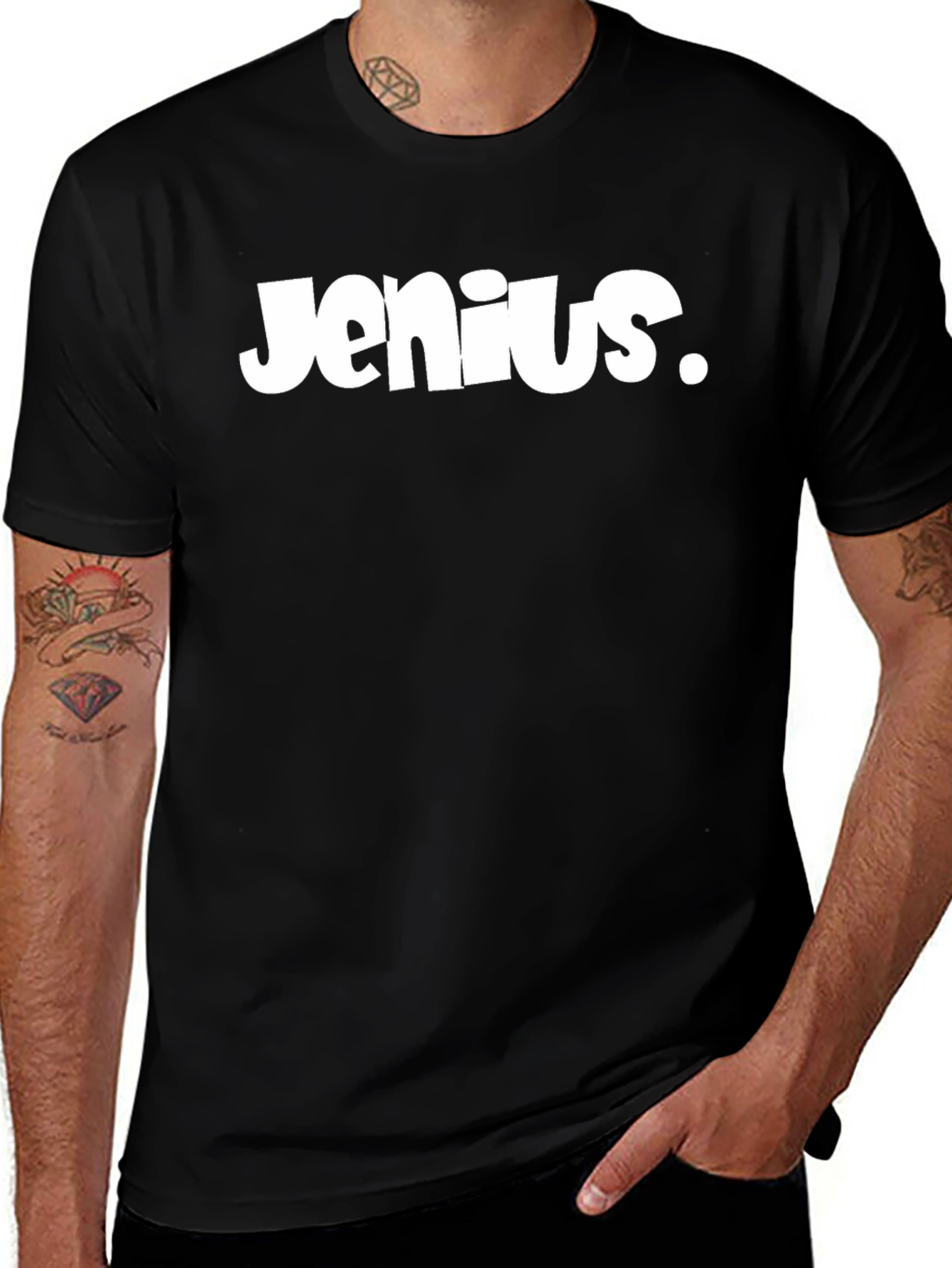 Jenius Graphic Tee - Black Cotton Blend