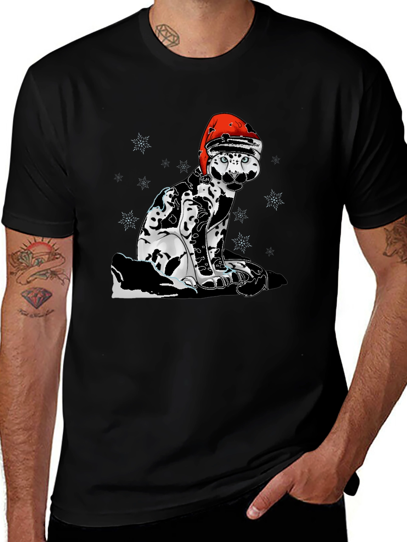 Festive Feline T-Shirt - Christmas Cat Tee