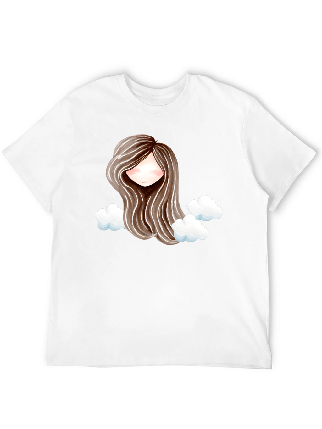Whimsical Girl with Clouds Graphic Tee