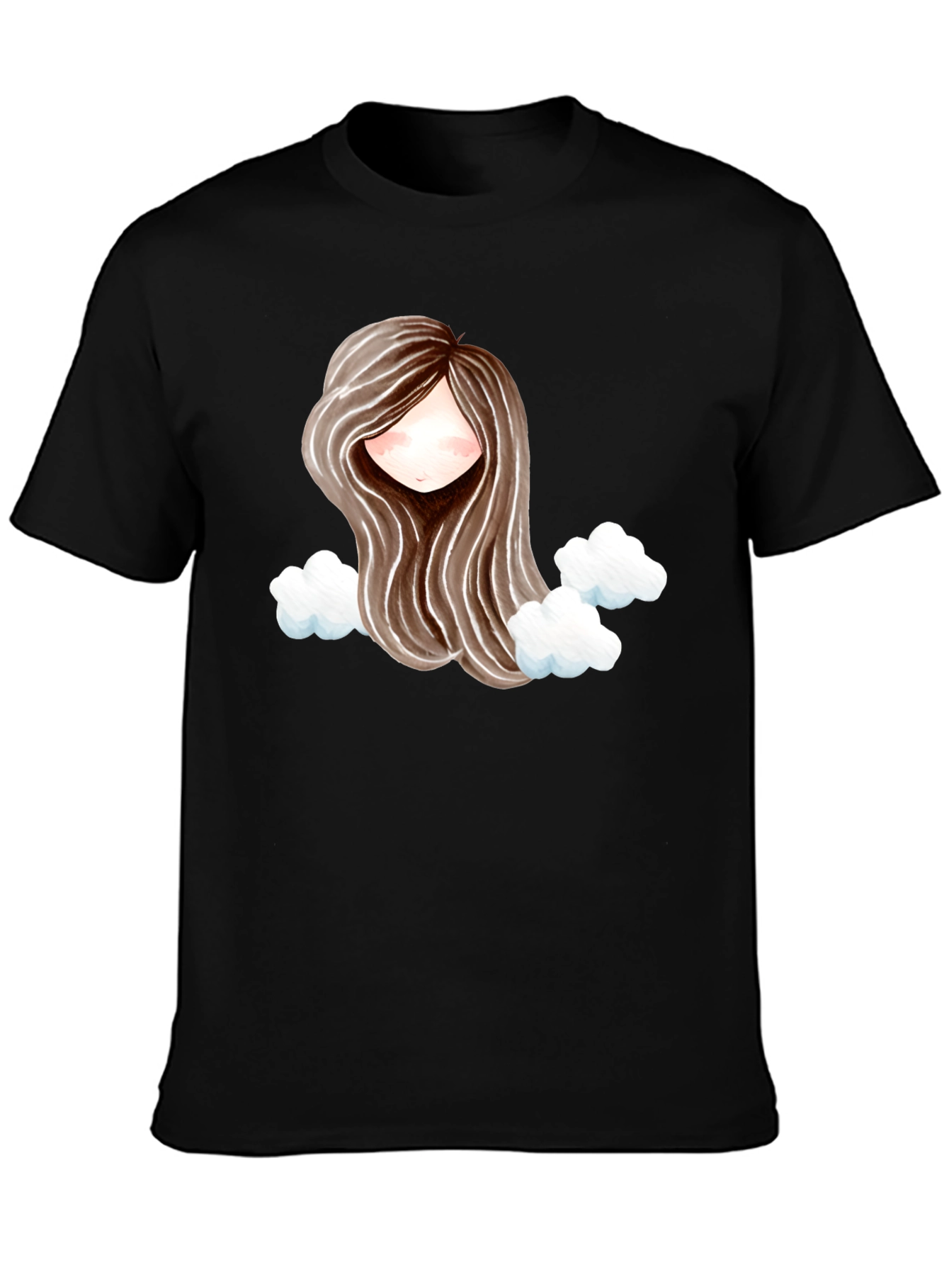Whimsical Girl with Clouds Graphic Tee