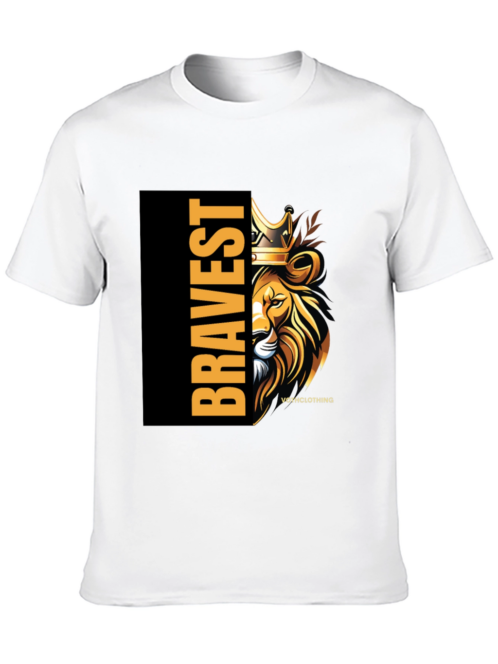 Bravest Lion Graphic Print Black T-Shirt